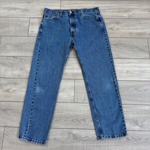 Levi's 505 Men's Cotton Denim Jeans Light Stonewash Size 38x32 Straight Leg